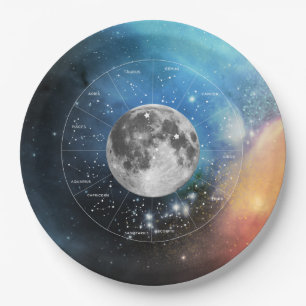 Cancer Zodiac Astrological Sign - Moon Lunar Paper Plate
