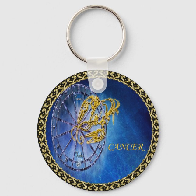 Cancer Zodiac Astrology design Horoscope Key Ring (Front)