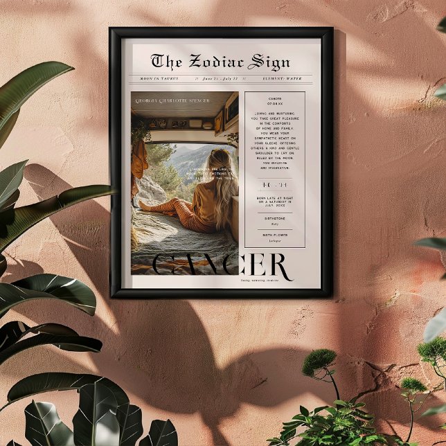 Cancer | Zodiac Astrology Photo Newspaper Poster (Creator Uploaded)