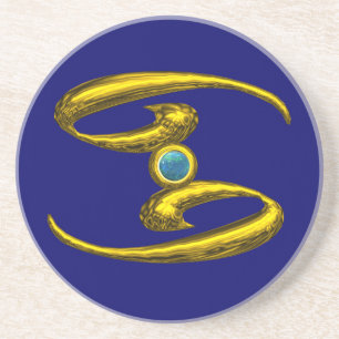 CANCER ZODIAC BIRTHDAY JEWEL  Blue Opale , Coaster