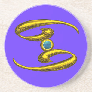 CANCER ZODIAC BIRTHDAY JEWEL Blue Opale , Coaster