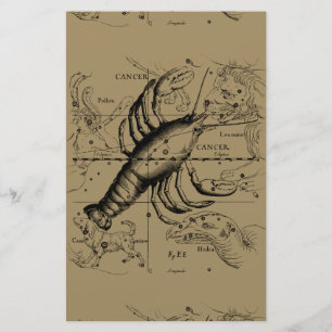 Cancer Zodiac Constellation by Hevelius 1690 Stationery