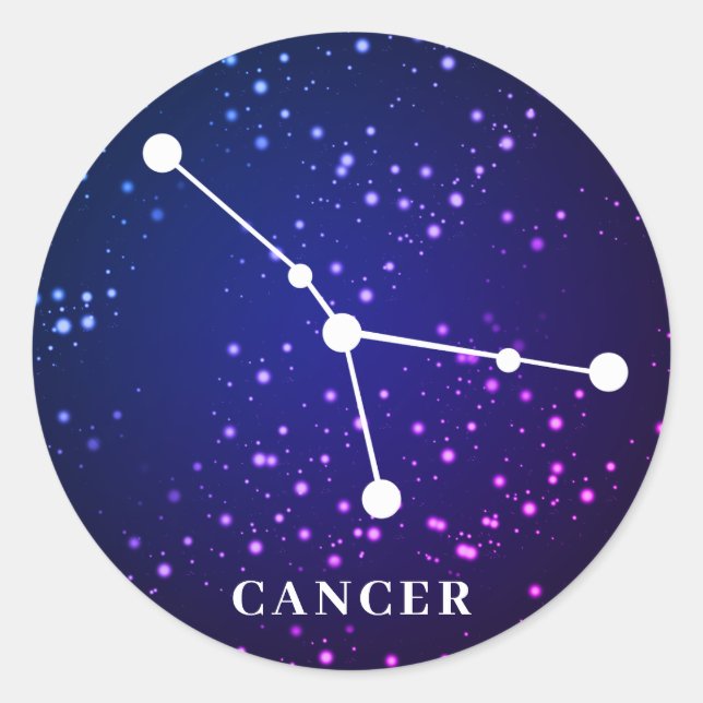 Cancer Zodiac Constellation Design Classic Round Sticker (Front)