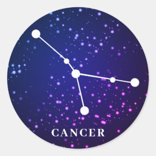 Cancer Zodiac Constellation Design Classic Round Sticker