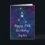 Cancer Zodiac Constellation Happy Birthday Card<br><div class="desc">This cosmic and celestial birthday card can be personalised with a name or title such as mum, daughter, granddaughter, niece, friend etc. The design features the Cancer zodiac constellation on a dark blue and purple watercolor galaxy background with scattered stars. The text combines handwritten script and modern serif fonts for...</div>