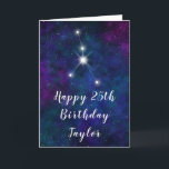 Cancer Zodiac Constellation Happy Birthday Card<br><div class="desc">This cosmic and celestial birthday card can be personalised with a name or title such as mum, daughter, granddaughter, niece, friend etc. The design features the Cancer zodiac constellation on a dark blue and purple watercolor galaxy background with scattered stars. The text combines handwritten script and modern serif fonts for...</div>