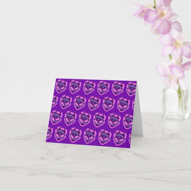 Cancer Zodiac Coquette Heart Birthday Cake Card (Orchid)