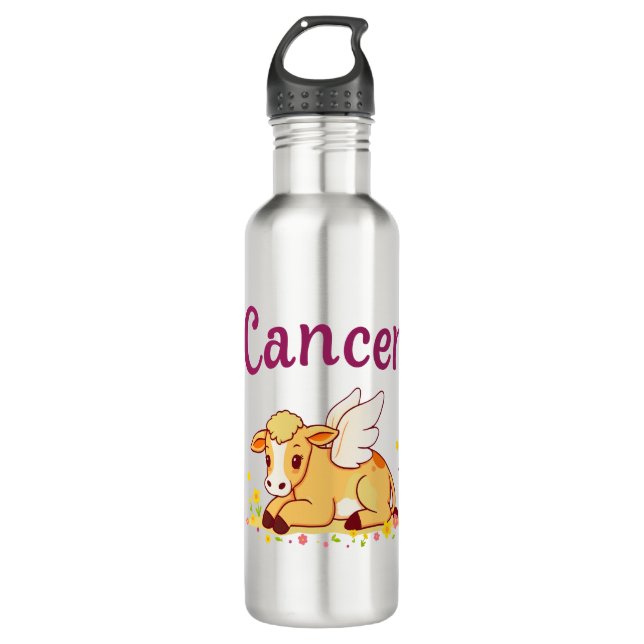Cancer Zodiac Cow , Cute Cancer 710 Ml Water Bottle (Front)