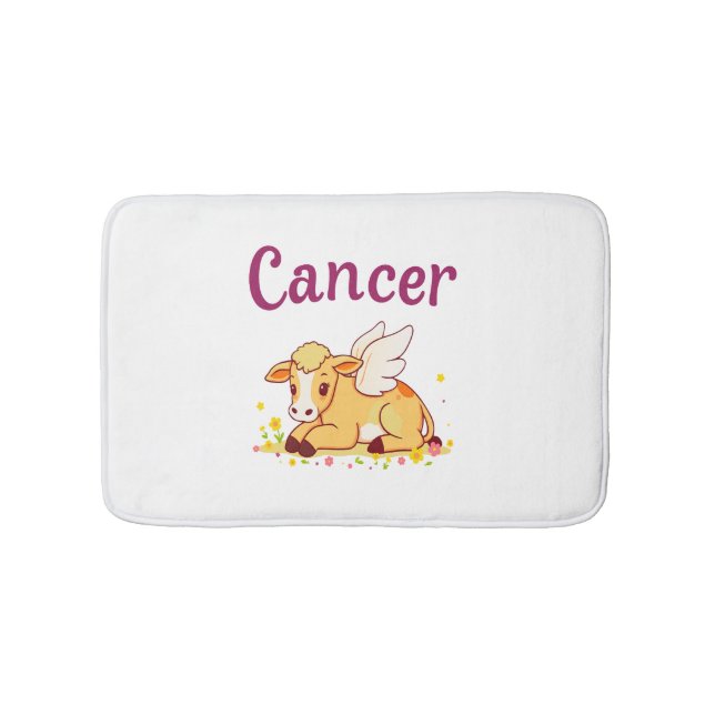 Cancer Zodiac Cow , Cute Cancer Bath Mat (Front)