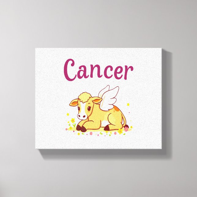 Cancer Zodiac Cow , Cute Cancer Canvas Print (Front)