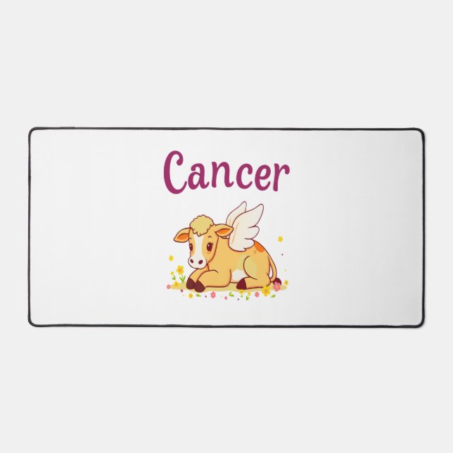 Cancer Zodiac Cow , Cute Cancer Desk Mat (Front)