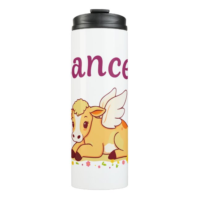 Cancer Zodiac Cow , Cute Cancer Thermal Tumbler (Front)