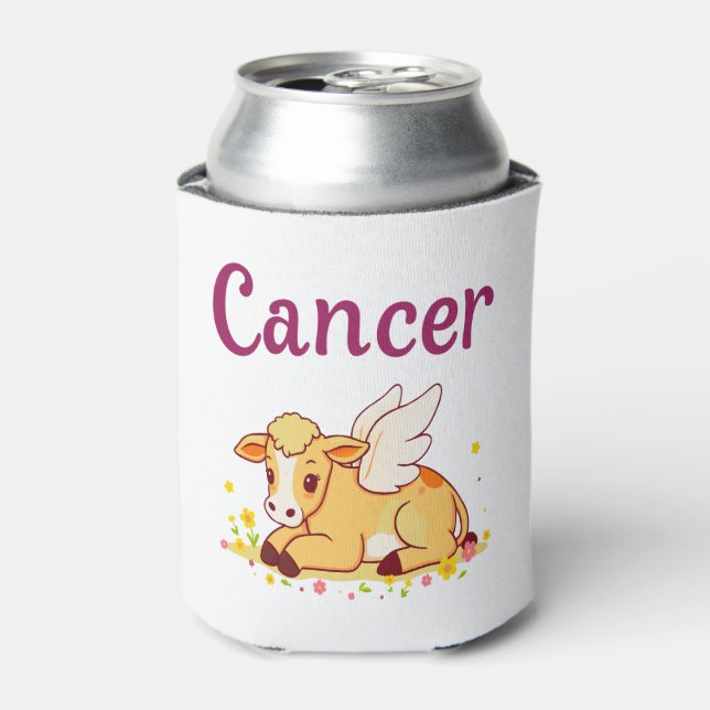 Cancer Zodiac Cow Png, Cute Cancer Can Cooler (Can Front)