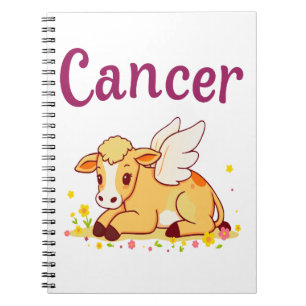 Cancer Zodiac Cow Png, Cute Cancer Notebook
