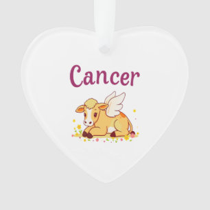 Cancer Zodiac Cow Png, Cute Cancer Ornament