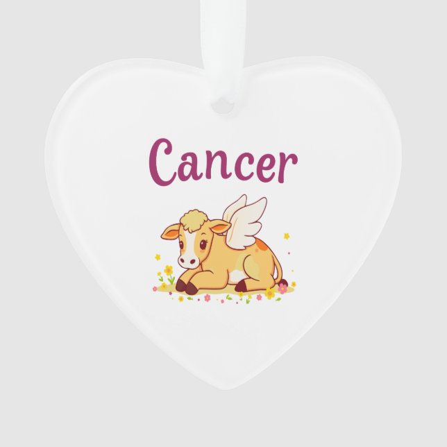Cancer Zodiac Cow Png, Cute Cancer Ornament (Front)