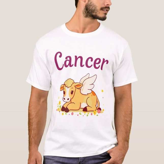 Cancer Zodiac Cow Png, Cute Cancer T-Shirt (Front)