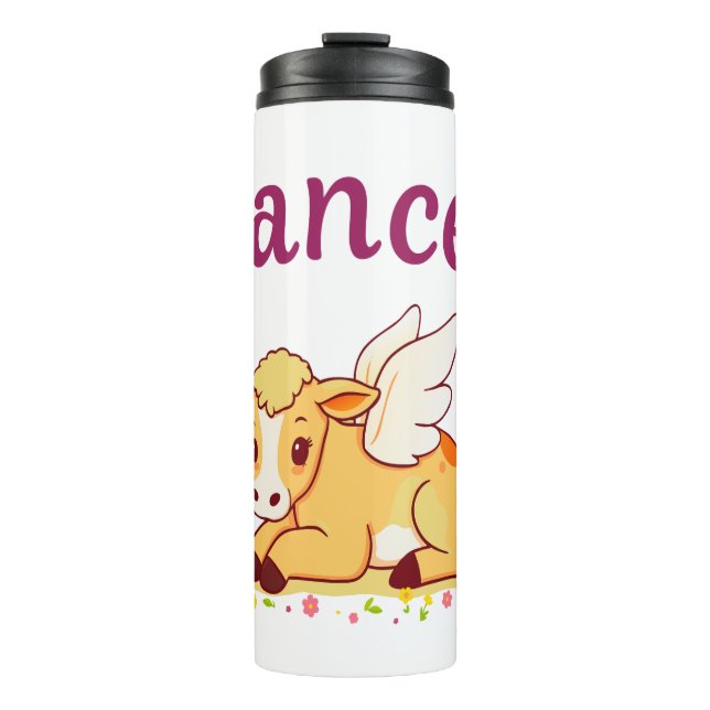 Cancer Zodiac Cow Png, Cute Cancer Thermal Tumbler (Front)