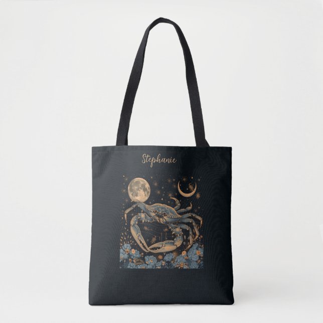 Cancer Zodiac Crab Horoscope Sign Tote Bag (Front)