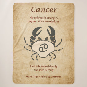Cancer Zodiac Design with Intuitive Affirmations Sherpa Blanket