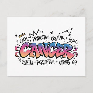 Cancer Zodiac Graffiti   Postcard