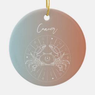 Cancer zodiac horoscope star sign gradient ceramic tree decoration