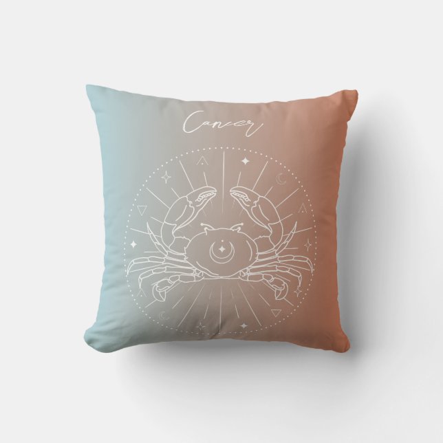 Cancer zodiac horoscope star sign gradient cushion (Front)
