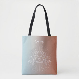 Cancer zodiac horoscope star sign gradient tote bag