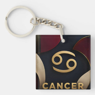 Cancer Zodiac Luxury Celestial Astrology Gift Key Ring