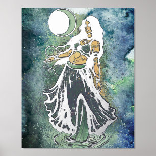 Cancer Zodiac MoonChild Goddess Belly Dancer       Foil Prints