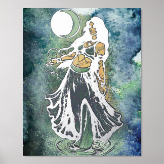 Cancer Zodiac MoonChild Goddess Belly Dancer Foil Prints