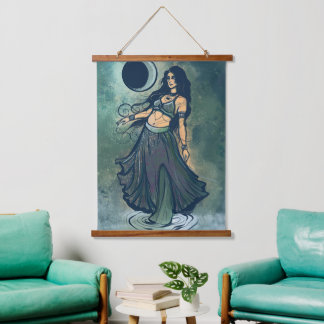 Cancer Zodiac MoonChild Goddess Belly Dancer Hanging Tapestry