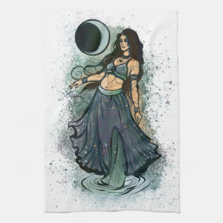 Cancer Zodiac MoonChild Goddess Belly Dancer Tea Towel