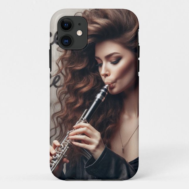 Cancer Zodiac Musician Clarinet  Case-Mate iPhone Case (Back)