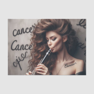 Cancer Zodiac Musician Clarinet Decoupage  Tissue Paper