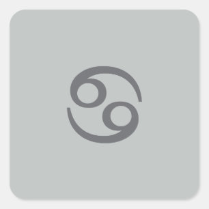 Cancer zodiac  -   pale grey square sticker