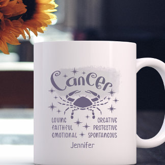 Cancer Zodiac Personalised Traits Horoscope Coffee Mug