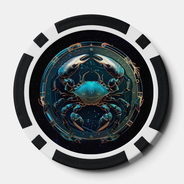 Cancer Zodiac Poker Chips – Crab Horoscope (Back)
