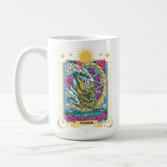 Cancer Zodiac Sign 15 oz Coffee Mug (Left)