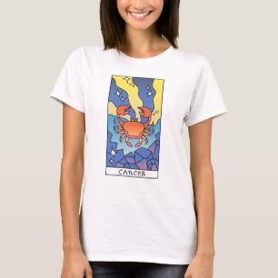 Cancer Zodiac Sign Abstract Art Vintage T-Shirt