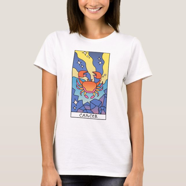 Cancer Zodiac Sign Abstract Art Vintage T-Shirt (Front)