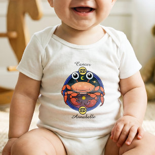 Cancer Zodiac Sign Astrology Cartoon Horoscope Baby Bodysuit