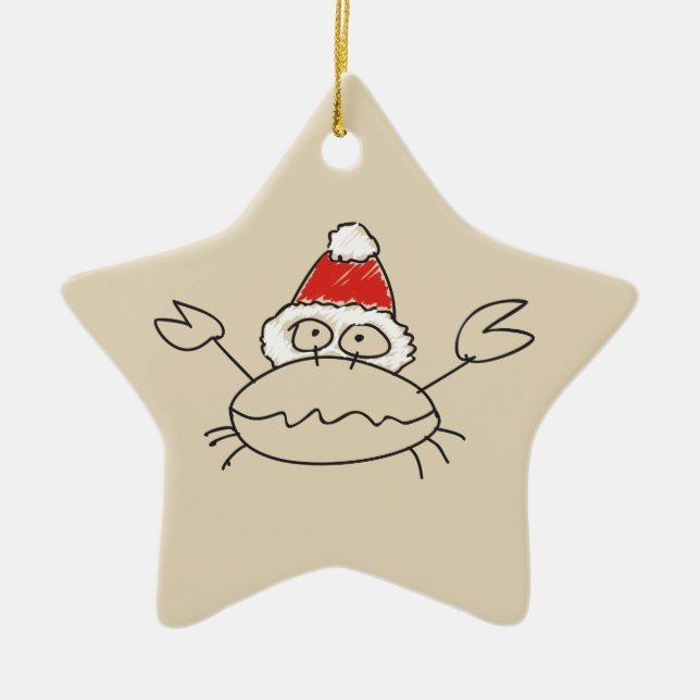 Cancer Zodiac Sign Astrology Cute Drawing  Ceramic Tree Decoration (Front)