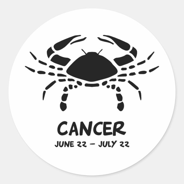 Cancer zodiac sign classic round sticker (Front)