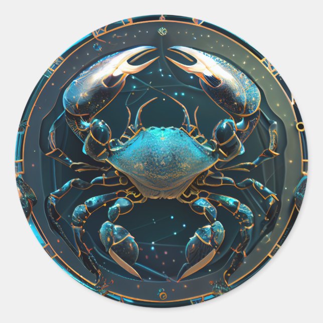 Cancer  Zodiac sign Classic Round Sticker (Front)