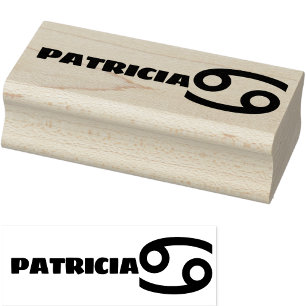 Cancer Zodiac Sign Cool Personalised Name Text Rubber Stamp