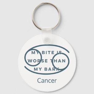 Cancer Zodiac Sign Fun Quote Blue Text Birthday Key Ring