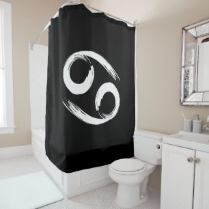 CANCER Zodiac Sign June July Astrology Minimal  Shower Curtain