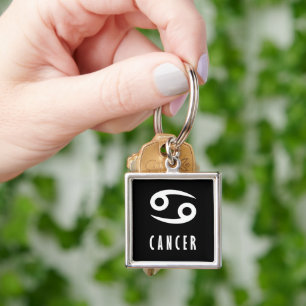 Cancer zodiac sign key ring