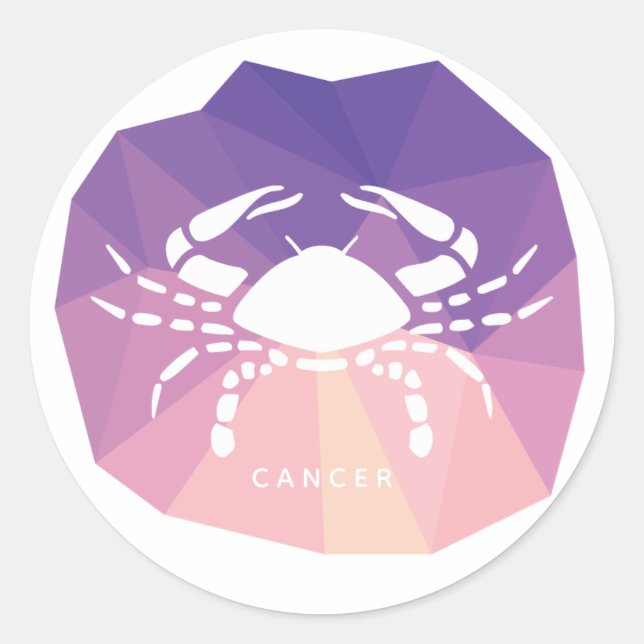 Cancer zodiac sign modern design sticker. classic round sticker (Front)